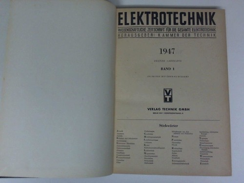 Kammer der Technik (Hsrg.) - Elektrotechnik. wissenschaftliche Zeitschrift fr die gesamte Elektrotechnik