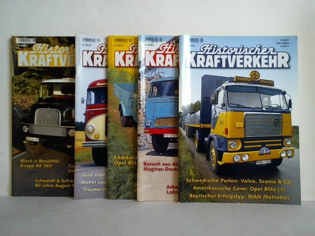 Historischer Kraftverkehr - Jahrgang 2007, Heft Nr. 1, 2, 3, 4 und 6. Zusammen 5 Hefte